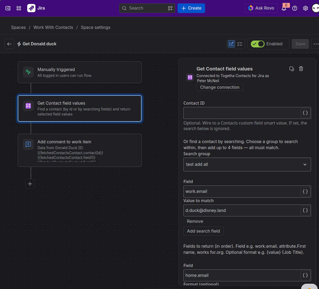 Get Contact action configuration